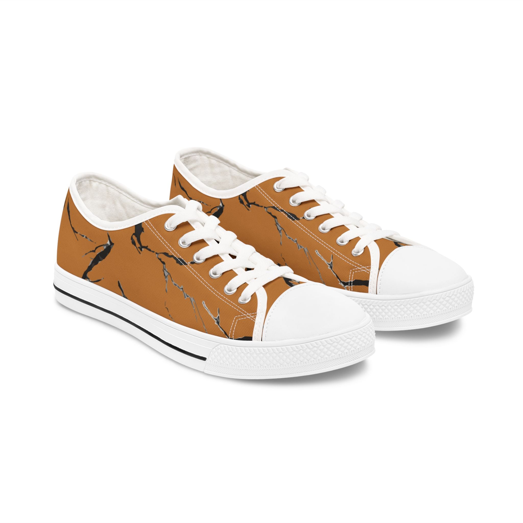 Stylish Women's Low Top Sneakers with Marble Design